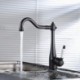Traditional Period Single Ceramic Lever Kitchen Sink Tap Mixer Tap Black Oil Rubbed Bronze