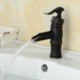 Contemporary Oil-rubbed Bronze Single Handle Bathroom Sink Tap - Black