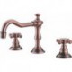 American Standard Widespread Two Handles Three Holes in Rose Gold Bathroom Sink Tap