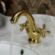 Centerset Two Handles One Hole in Ti-PVD Bathroom Sink Tap