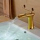 Modern Style Gold Single Handle Single Hole Hot and Cold Water Bathroom Sink Tap
