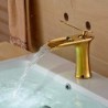Modern Style Gold Single Handle Single Hole Hot and Cold Water Bathroom Sink Tap