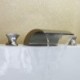 Widespread Two Handles Three Holes in Nickel Brushed Bathroom Sink Tap