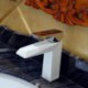 Contemporary White Painting One Hole Single Handle  Bathroom Sink Tap