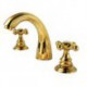 Widespread Two Handles Three Holes in Ti-PVD Bathroom Sink Tap