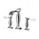Widespread Two Handles Three Holes in Chrome Bathroom Sink Tap