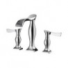 Widespread Two Handles Three Holes in Chrome Bathroom Sink Tap