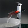 Contemporary Chrome Brass Personalized Single Handle LED Bathroom Sink Tap - Silver