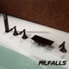 Mlfalls Contemporary Triple Handles Antique Bronze Waterfall Bathtub  Brass Hand Shower Tap