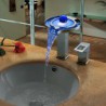 Contemporary Chrome Brass Personalized Single Handle Two Holes LED Bathroom Sink Tap - Silver
