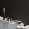 Mlfalls Deck Mount 5-Hole Brass Oil-Rubbed Bronze Finish Widespread Waterfall Bathroom Tap with Hand Shower
