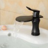 Contemporary Elegant Large Wide-mouth Waterfall Oil-rubbed Bronze Bathroom Sink Tap (Short) - Black