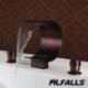 Mlfalls Brands Brass Finish Oil-Rubbed Bronze Large Waterfall Deck Mounted Bathroom Basin Tap
