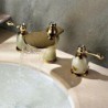 Widespread Two Handles Three Holes in Ti-PVD Bathroom Sink Tap