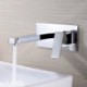 Wall Mounted Single Handle Two Holes in Chrome Bathroom Sink Tap