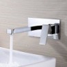 Wall Mounted Single Handle Two Holes in Chrome Bathroom Sink Tap