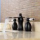 Widespread Two Handles Three Holes in Oil-rubbed Bronze Bathroom Sink Tap