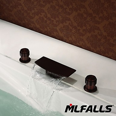 Mlfalls Brands Waterfall Spout Oil Rubbed Bronze Bathroom Basin or Tub Tap Filler Hand Shower Mlfalls Brands Waterfall...