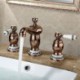 Bathroom Sink Tap Widespread Contemporary Design Rose Cold Finish Tap