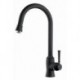Black Kitchen Sink Tap Swivel Spout Single Handle