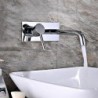 Wall Mounted Single Handle Two Holes in Chrome Bathroom Sink Tap