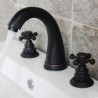 Centerset Two Handles Three Holes in Oil-rubbed Bronze Bathroom Sink Tap