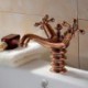 Deck Mounted Two Handles One Hole in Rose Gold Bathroom Sink Tap