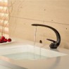 Contemporary Style Slim shape Single Handle One Hole Hot and Cold Water Bathroom Sink Tap - Black
