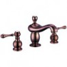 Widespread Two Handles Three Holes in Rose Gold Bathroom Sink Tap