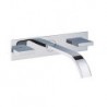 Wall Mounted Two Handles Three Holes in Chrome Bathroom Sink Tap