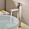 Vessel Single Handle One Hole in Nickel Brushed Bathroom Sink Tap
