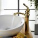 Vessel Single Handle One Hole in Ti-PVD Bathroom Sink Tap