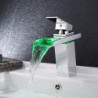New Modern LED RGB Waterfall Chromed Single Lever No Battery Mixer Tap Taps