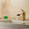 Modern Waterfall Brass Imitation Jade Ti-PVD Bathroom Sink Tap - Golden