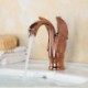Contemporary Rose Gold Swan Shape Bathroom Basin Tap (Short)