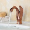 Contemporary Rose Gold Swan Shape Bathroom Basin Tap (Short)