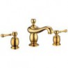 Widespread Two Handles Three Holes in Ti-PVD Bathroom Sink Tap