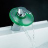 LED Bathroom Tap Waterfall Glass Vessel Lavatory One Hole/Handle Mixer Tap