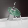 LED Bathroom Tap Waterfall Glass Vessel Lavatory One Hole/Handle Mixer Tap
