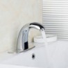 Contemporary Automatic Sensor Bathroom Sink Tap with Escutcheon Plate - Silver