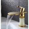 Warpeu? Golden Brass Waterfall Bathroom Sink Basin Tap