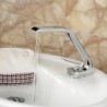 Contemporary Style Single Handle One Hole Hot and Cold Water Bathroom Sink Tap - Silver