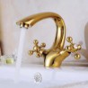 Centerset Two Handles One Hole in Ti-PVD Bathroom Sink Tap