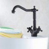Centerset Two Handles One Hole in Oil-rubbed Bronze Bathroom Sink Tap