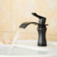 Contemporary Oil-rubbed Bronze Brass Waterfall  Bathroom Sink Tap - Black