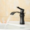 Contemporary Oil-rubbed Bronze Brass Waterfall  Bathroom Sink Tap - Black