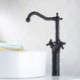 Vessel Two Handles One Hole in Oil-rubbed Bronze Bathroom Sink Tap