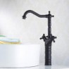 Vessel Two Handles One Hole in Oil-rubbed Bronze Bathroom Sink Tap