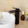 Contemporary ORB Brass One Hole Single Handle Waterfall Bathroom Sink Tap - Black