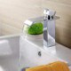Contemporary Brass Waterfall Bathroom Tap - Silver